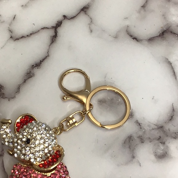 Cute Baby Elephant Rhinestone Bling Keychain, Handbag Charm, NWOT - Picture 3 of 5